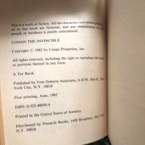 CONAN THE INVINCIBLE by Robert Jordan 1982 Tor FIRST PRINTING paperback - Picture 3 of 4